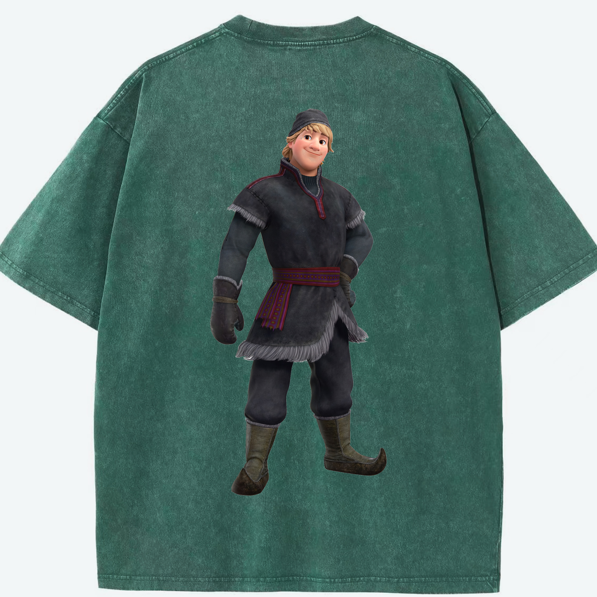 （画像用） アナと雪の女王 アンナ エルサ Frozen Anna Elsa 綿100% ヴィンテージ風 半袖Tシャツ（背面プリント）